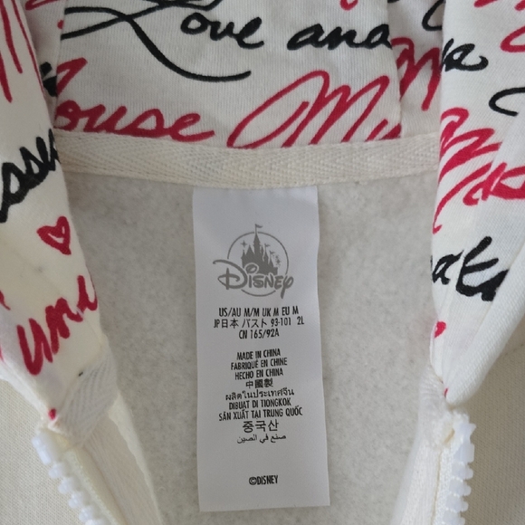 Disney Cream Zip-Up Hoodie with Minnie Mouse Design - Picture 4 of 5